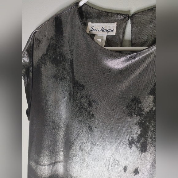 Vintage Jeri Marque metallic short sleeve blouse - Picture 2 of 5